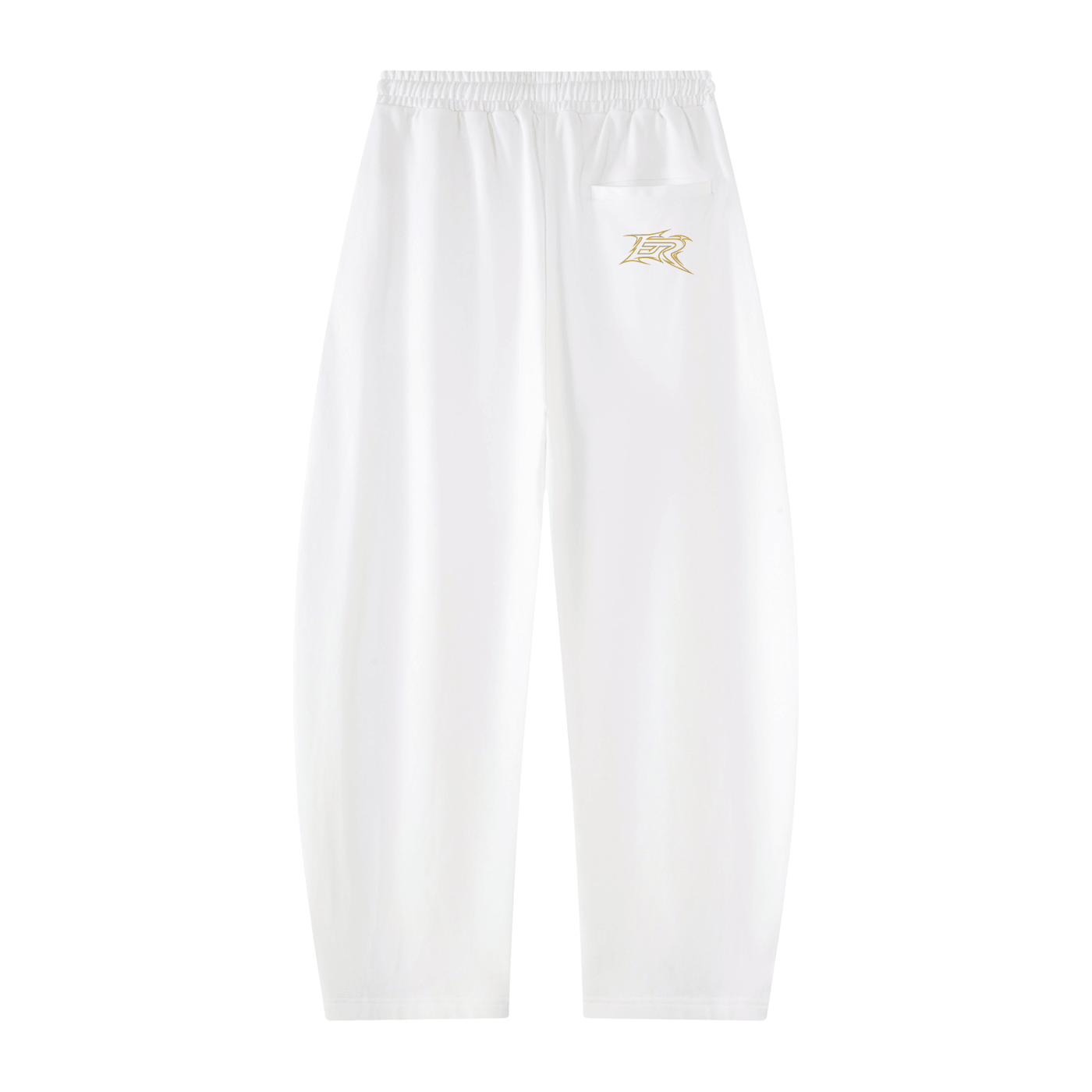 Elevate Single Stripe Sweatpants in white with elastic waistband and side pocket.