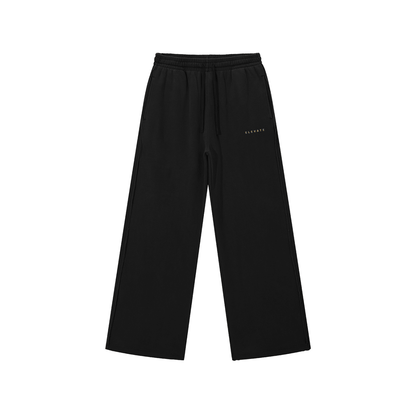 Elevate Sweats black unisex sweatpants with elastic waistband and casual style.