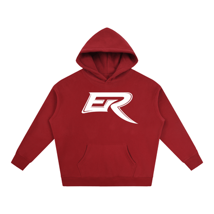 Double layer hood construction on premium cozy winter pullover fleece