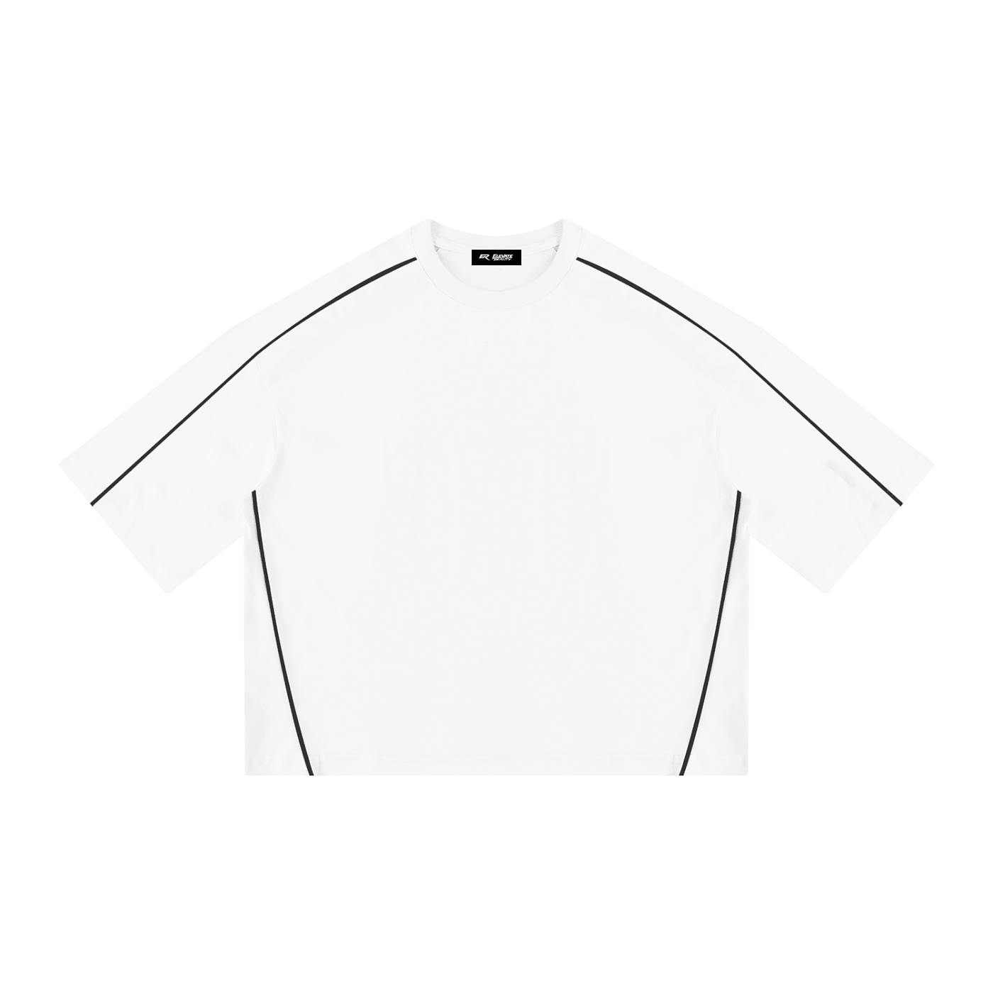 Yin Yang Pump Cover in heavyweight cotton with drop shoulder design and black accents for gym and casual wear.