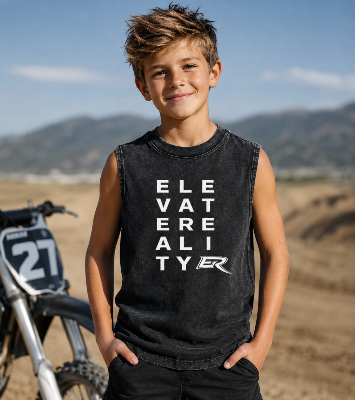 Snow Washed Kids' Sleeveless Tee Shirt - Elevate Reality Apparel