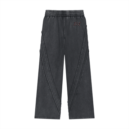 vintage cotton sweatpants front view crimson snow wash