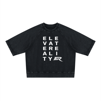 Flat lay studio product view of the black Short Sleeve Pump Cover sweatshirt