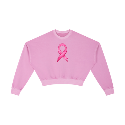 Pink Ribbon Cropped Sweatshirt
