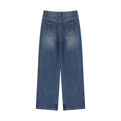 Vintage Wash Wide Leg Jeans