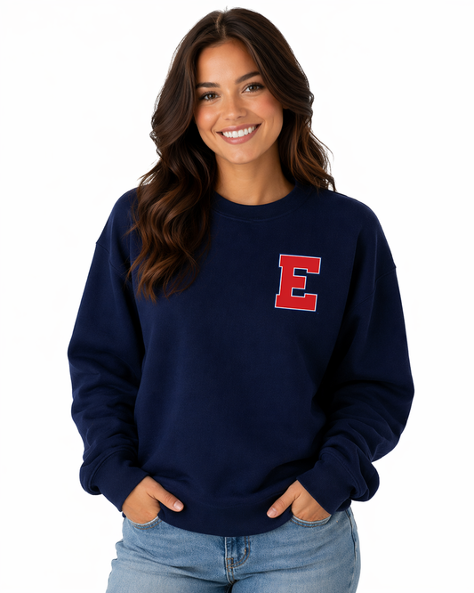 Embroidered School Support Crew Neck Sweatshirt