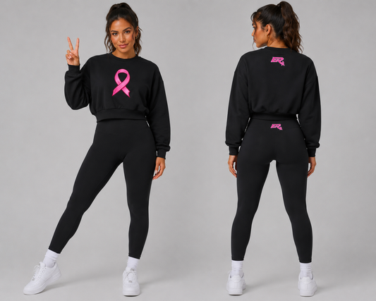 Pink Ribbon Cropped Sweatshirt