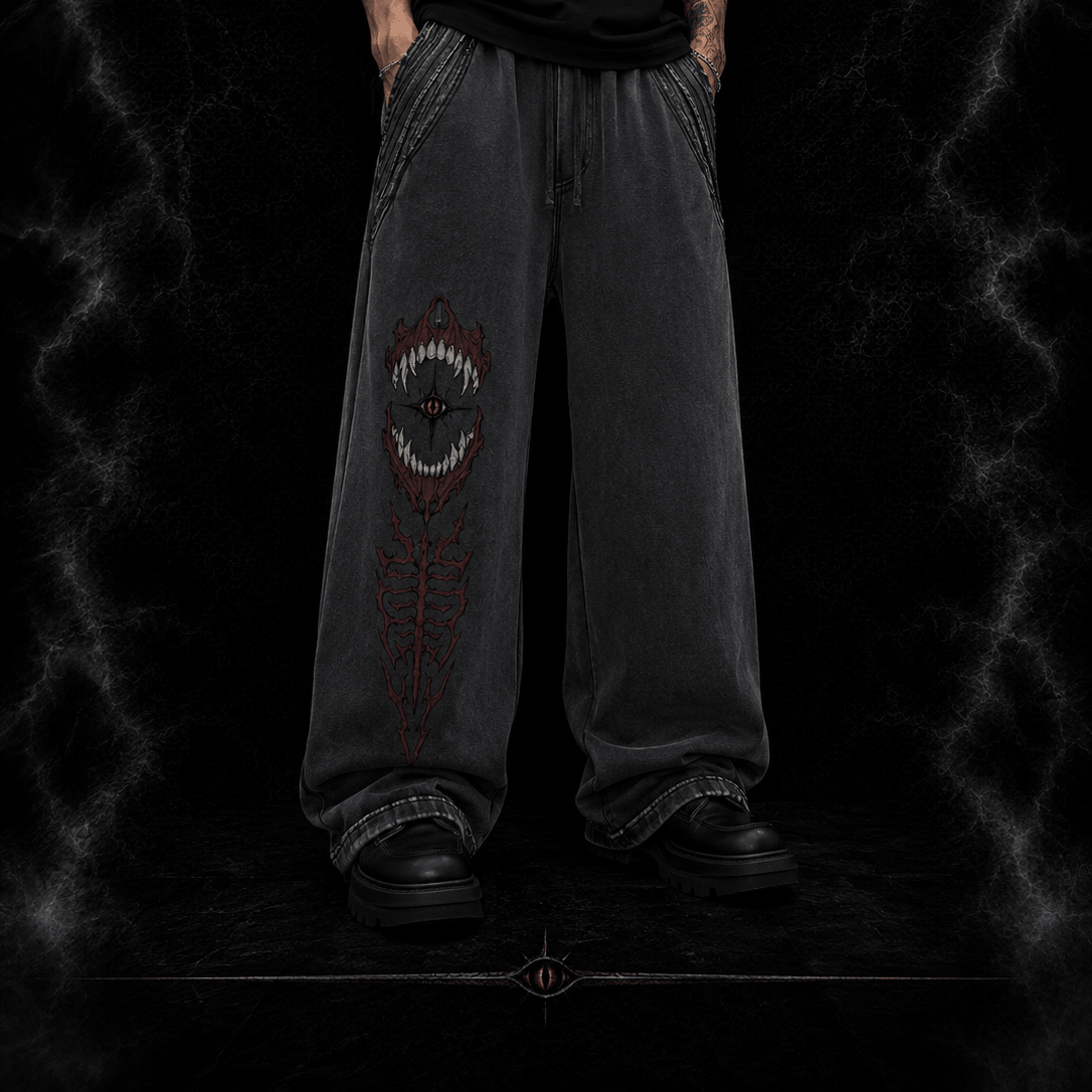 model wearing vintage cotton sweatpants casual outfit