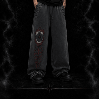 model wearing vintage cotton sweatpants casual outfit