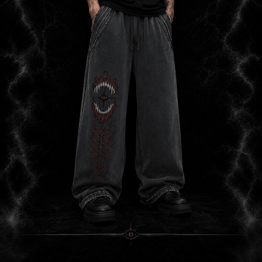 model wearing vintage cotton sweatpants casual outfit
