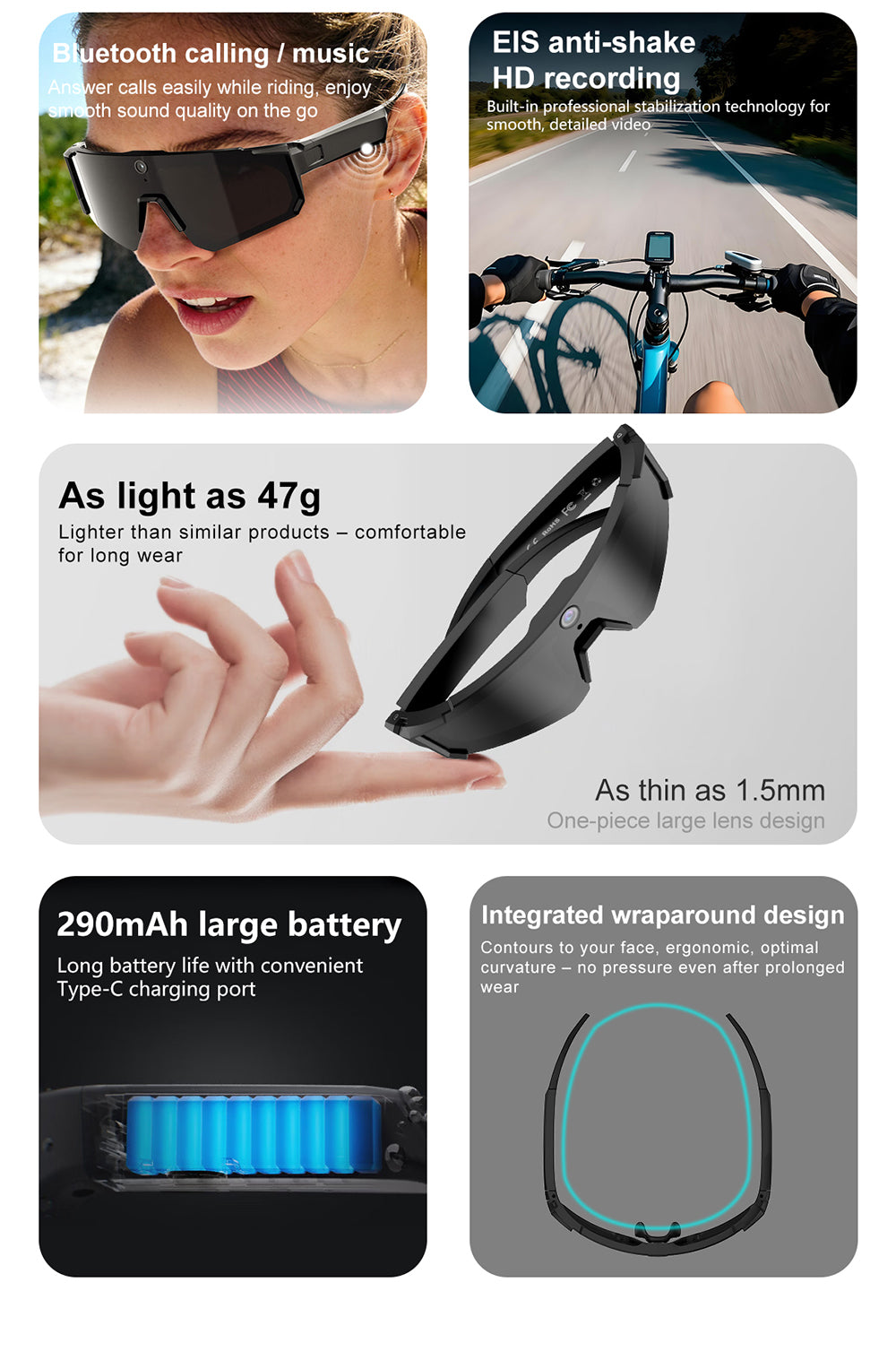 V06S Sporty Smart Glasses
