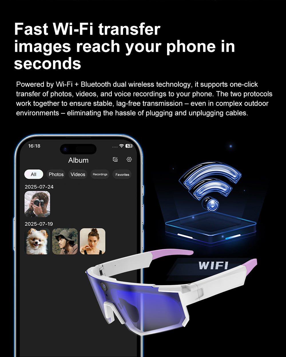 V06S Sporty Smart Glasses