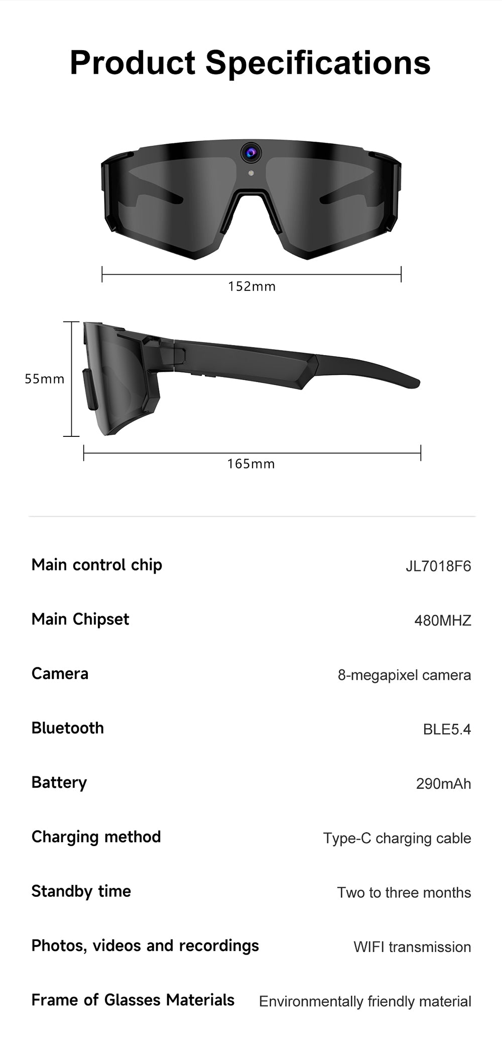 V06S Sporty Smart Glasses