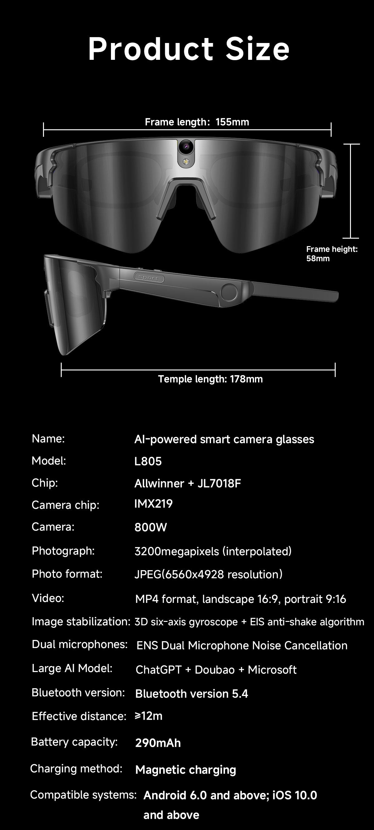 L805 Sporty Smart Glasses