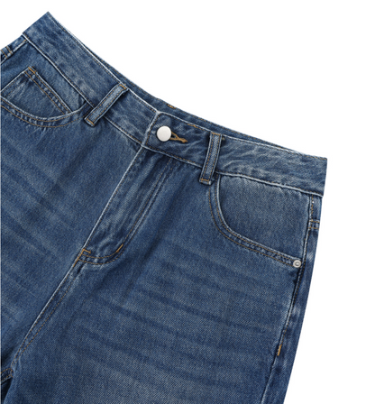 Vintage Wash Wide Leg Jeans