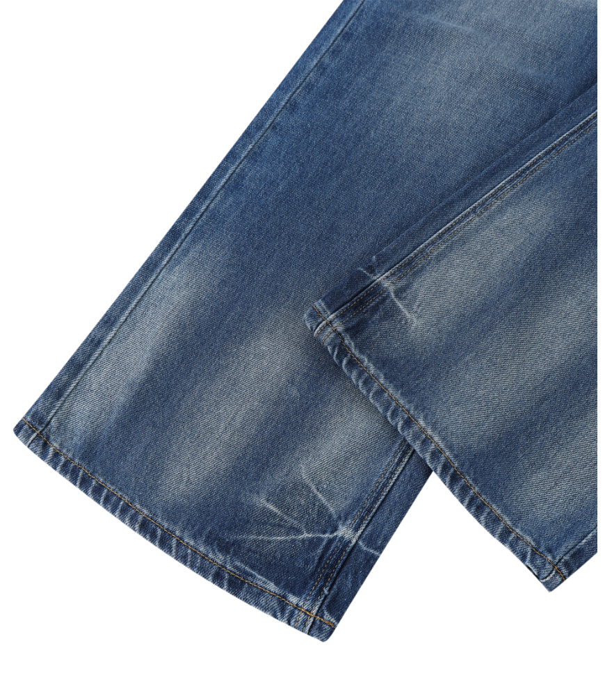 Vintage Wash Wide Leg Jeans
