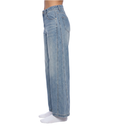 Vintage Wash High Rise Wide Leg Jeans