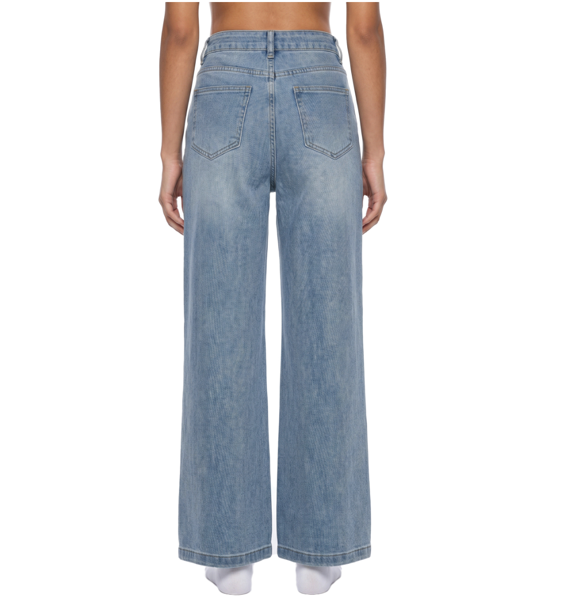 Vintage Wash High Rise Wide Leg Jeans