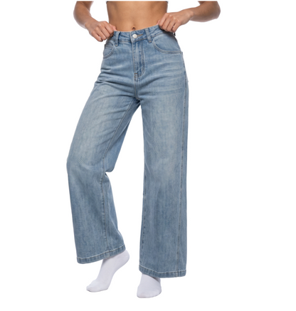 Vintage Wash High Rise Wide Leg Jeans