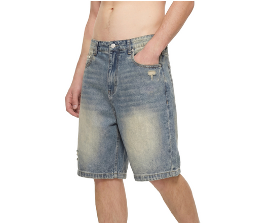 Distressed Denim Shorts