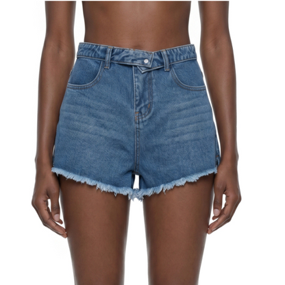 High Rise Denim Shorts