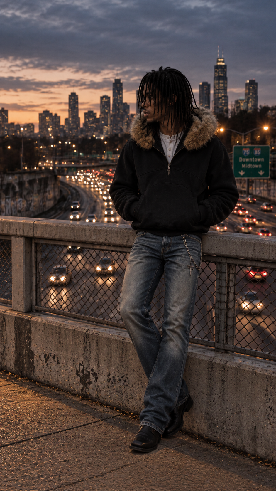 COBALT DIVINITY FUR HOODIE