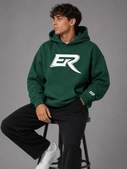 Double layer hood construction on premium cozy winter pullover fleece
