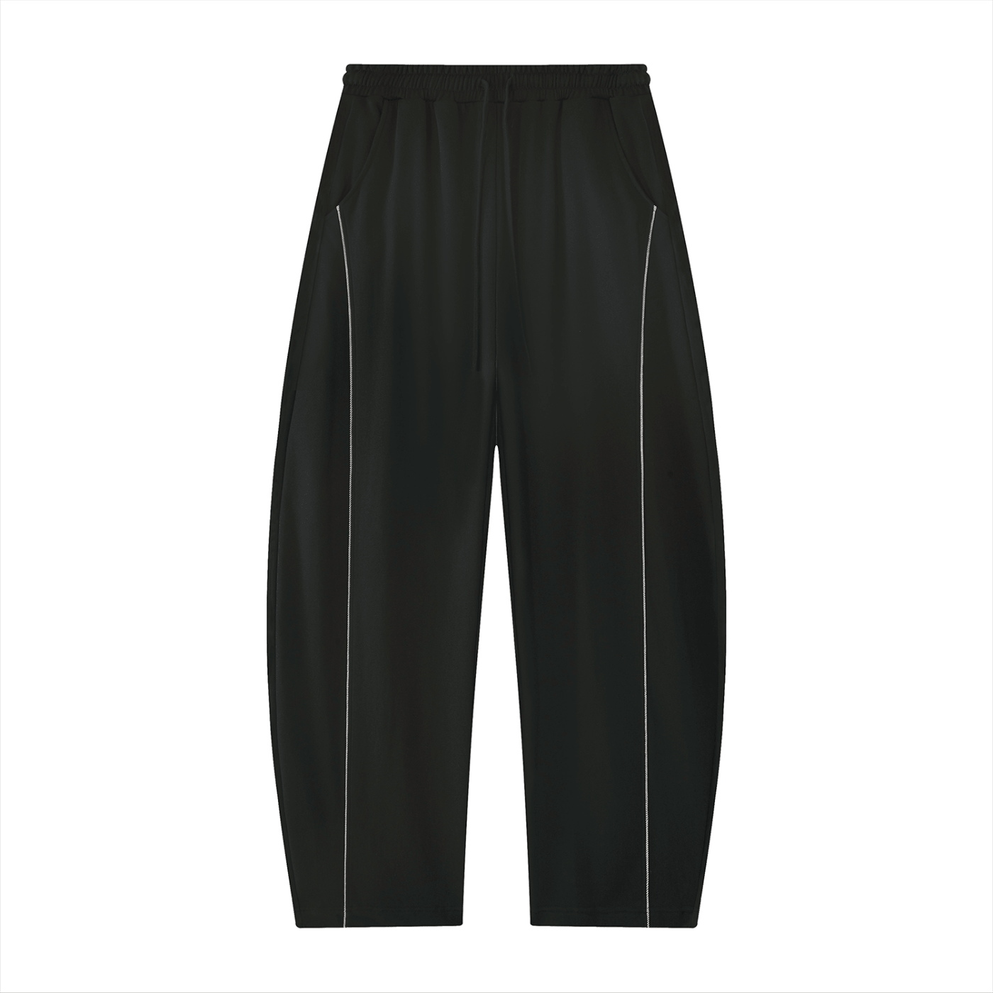 Elevate Single Stripe Sweatpants in black with white stripes, designed for unisex casual and sporty wear.