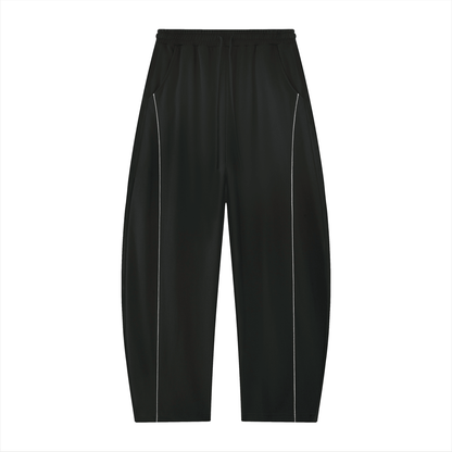 Elevate Single Stripe Sweatpants in black with white stripes, designed for unisex casual and sporty wear.