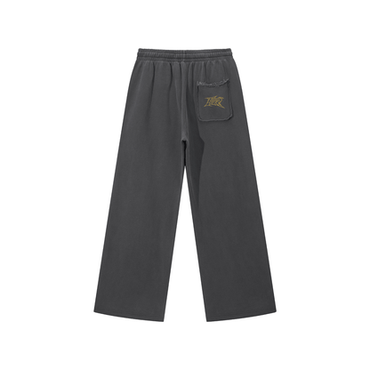 Back view of Elevate Sweats, unisex cotton pants, sporty street style with elastic waistband and pocket.