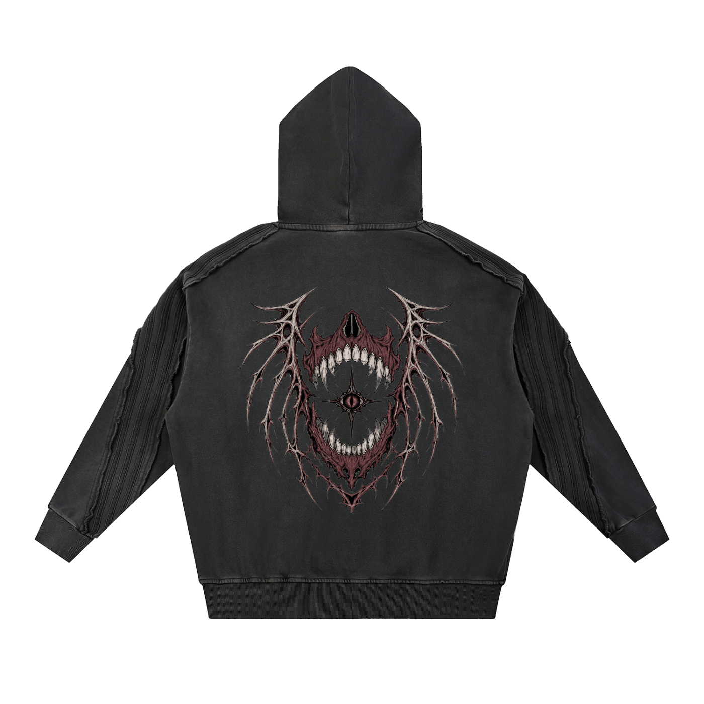 Unisex boxy drop shoulder profile on the thick premium pure cotton crimson hoodie