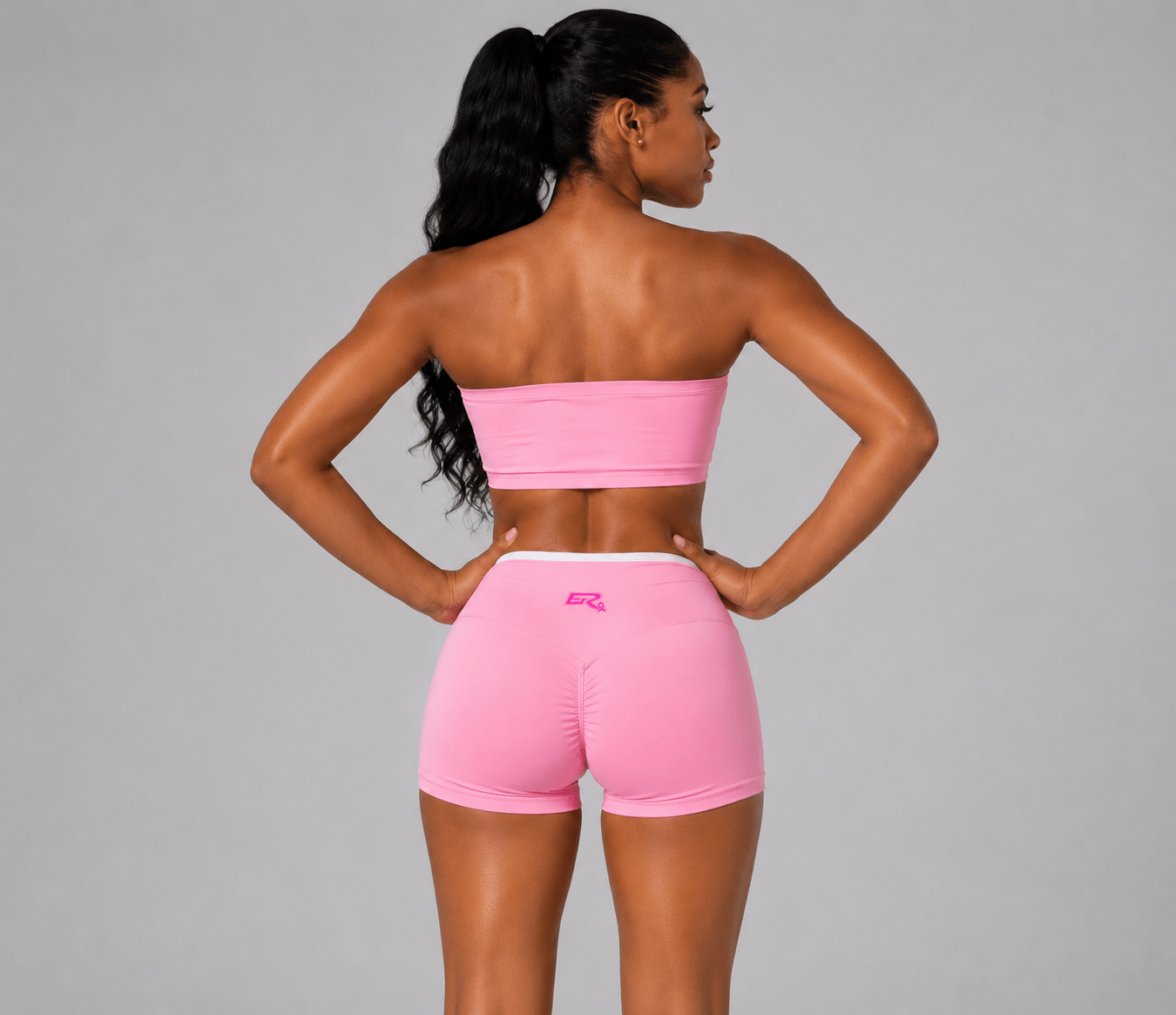 Pink Ribbon Color Block Shorts