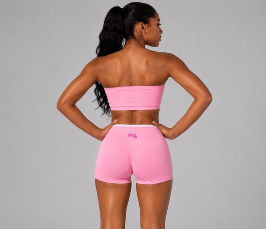 Pink Ribbon Color Block Shorts