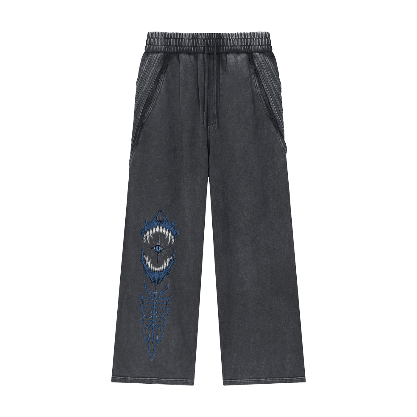 Black THE AZURE WITNESS SWEATS option showcasing the detailed casual streetwear panel